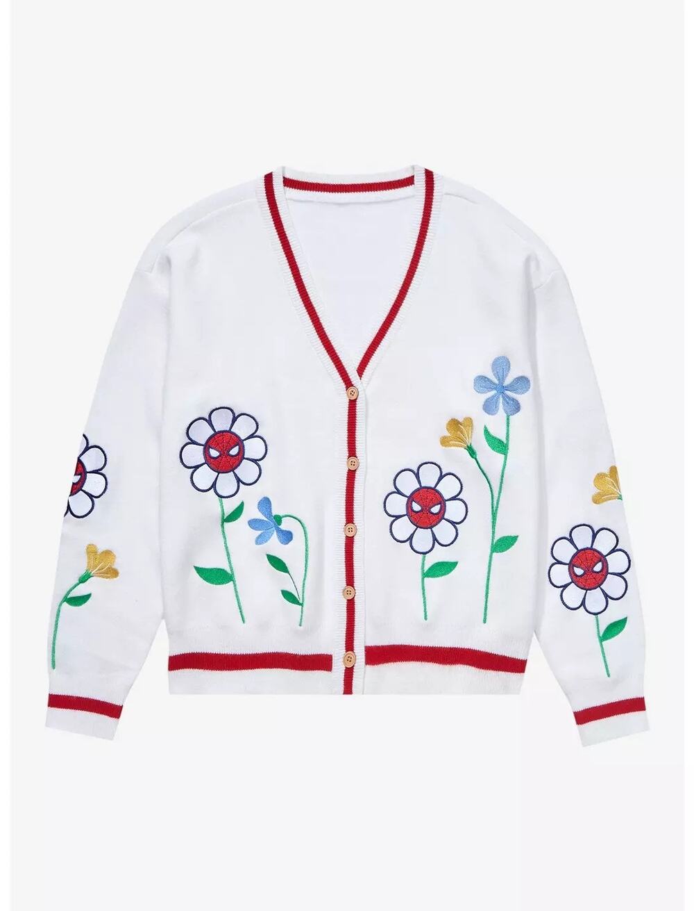 Exclusive Marvel Spider-Man Flower Women's Knit Cardigan - Size S